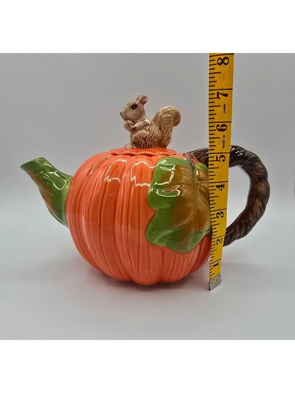 Vintage Hard to Find FWC Pumpkin Teapot with Squirrel Lid The Cook's Bazaar